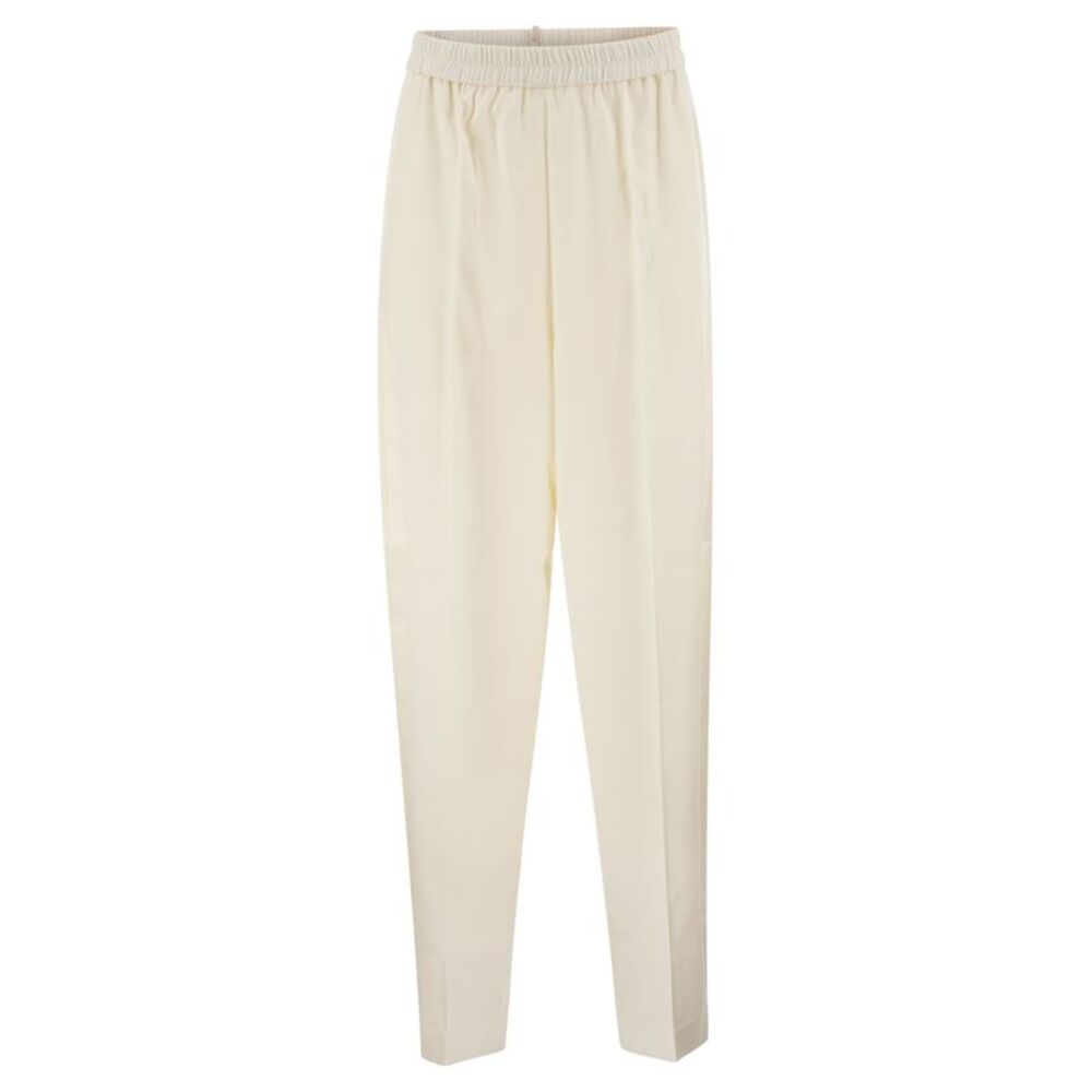 Fabiana Filippi Women Stretch Virgin Wool Trousers With Elasticated Waistband